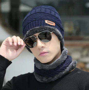 Winter Woolen Beanie Cap & Neck Warmer Combo